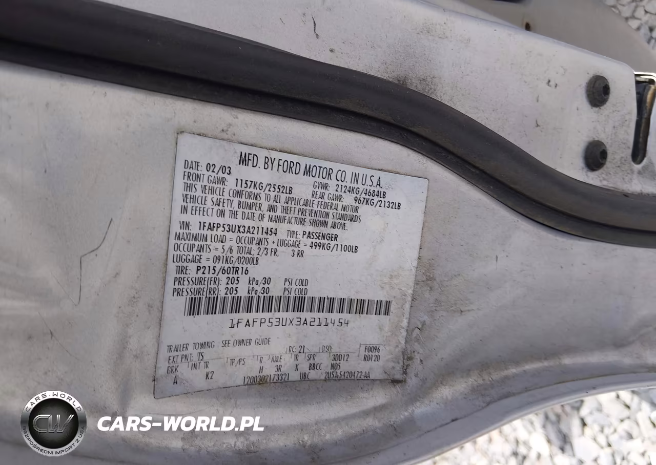 2003 Ford Taurus Se VIN:1FAFP53UX3A211454 - 9