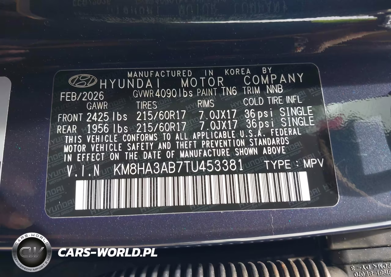 2026 Hyundai Kona Se VIN:KM8HA3AB7TU453381 - 9
