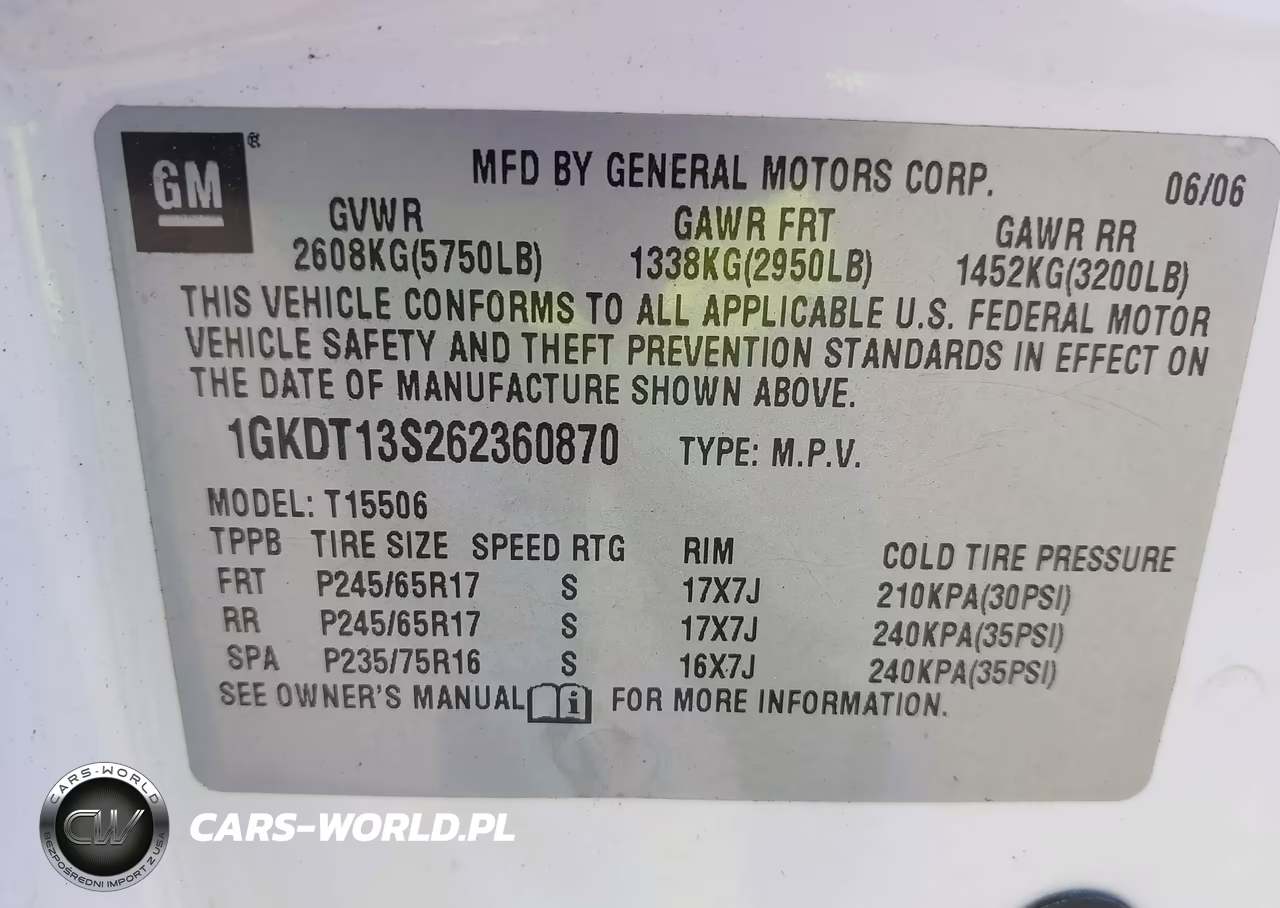 2006 GMC Envoy Sle VIN:1GKDT13S262360870 - 9