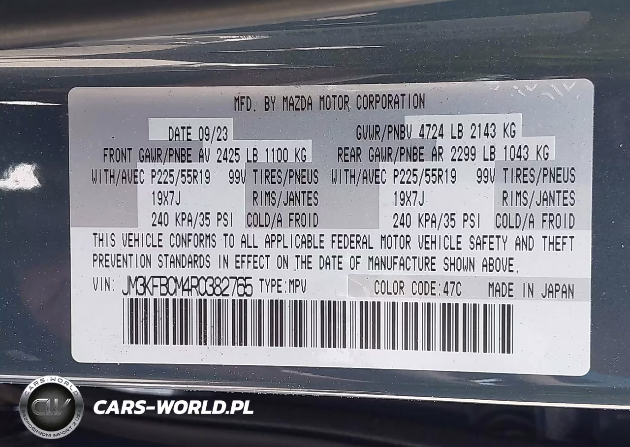 2024 Mazda Cx-5 2.5 S Carbon Edition VIN:JM3KFBCM4R0382765 - 9