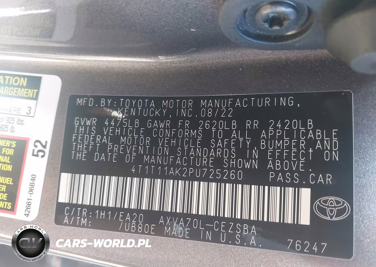 2023 Toyota Camry Se VIN:4T1T11AK2PU725260 - 9