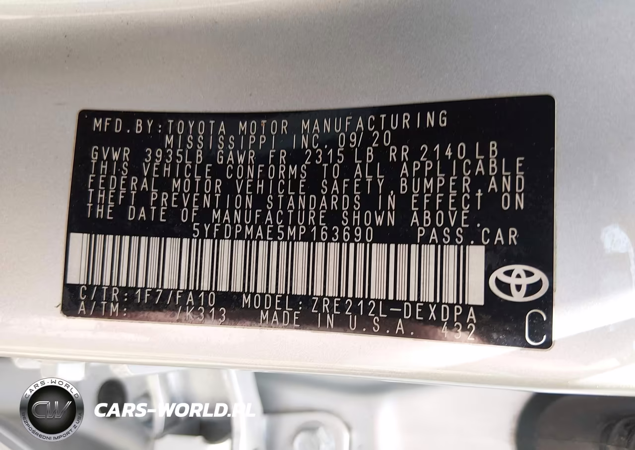2021 Toyota Corolla L VIN:5YFDPMAE5MP163690 - 9