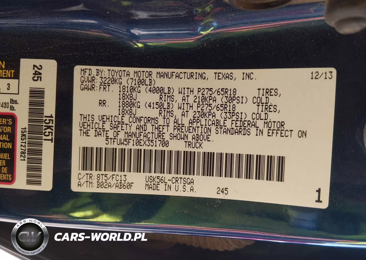 2014 Toyota Tundra Sr5 5.7L V8 VIN:5TFUW5F10EX351700 - 9