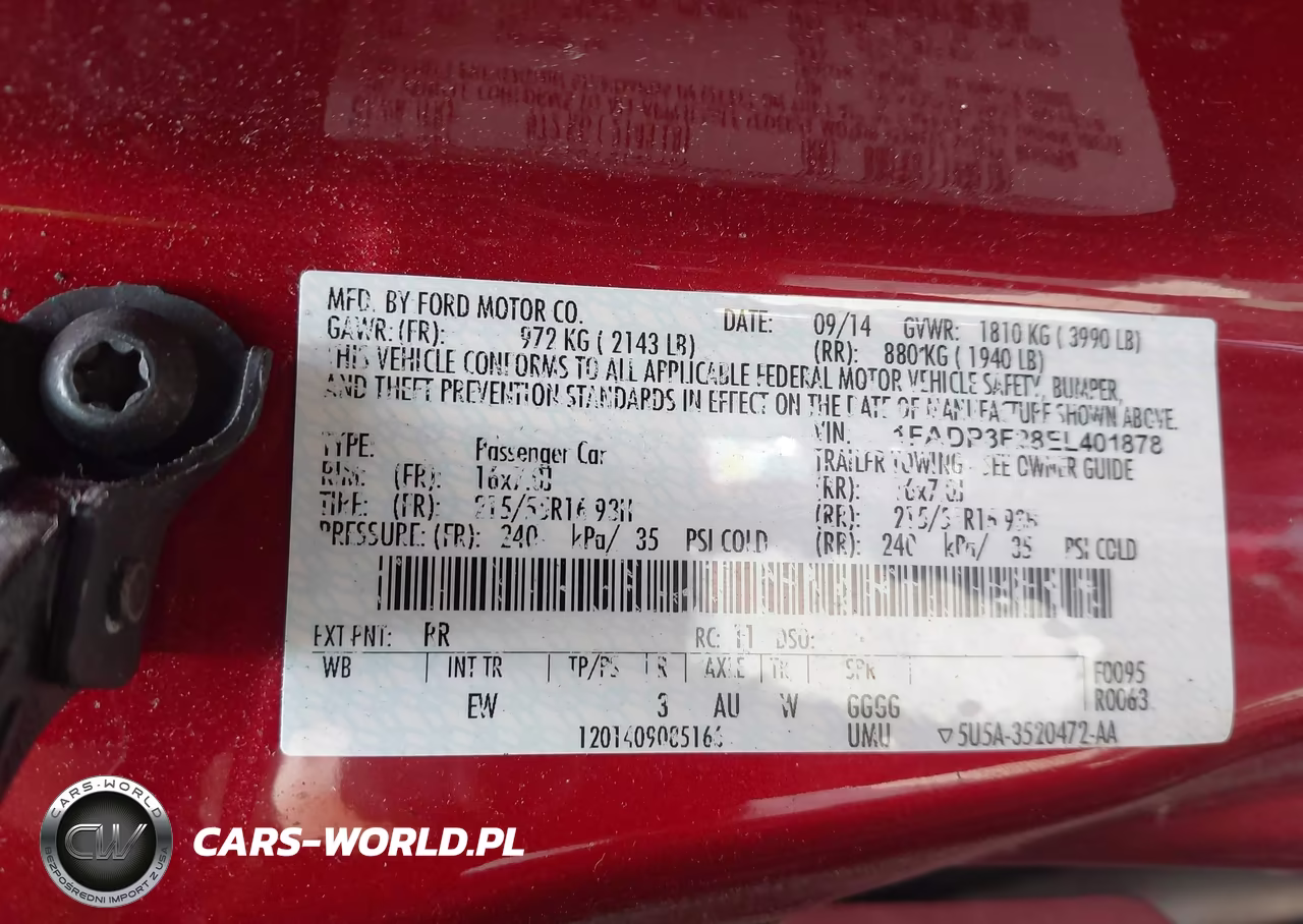 2014 Ford Focus Se VIN:1FADP3F28EL401878 - 9