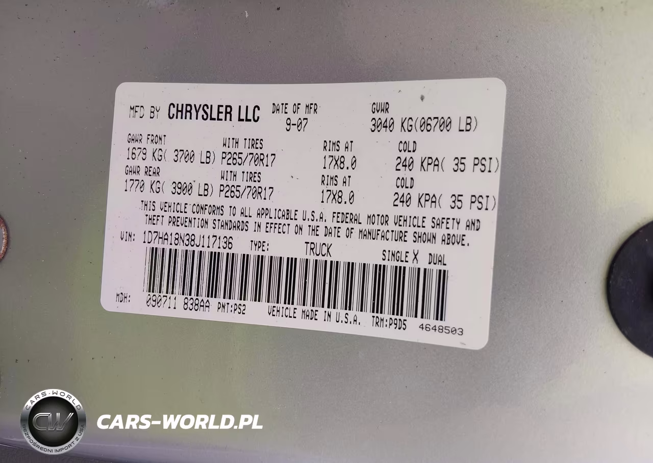 2008 Dodge Ram 1500 St-Sxt VIN:1D7HA18N38J117136 - 9