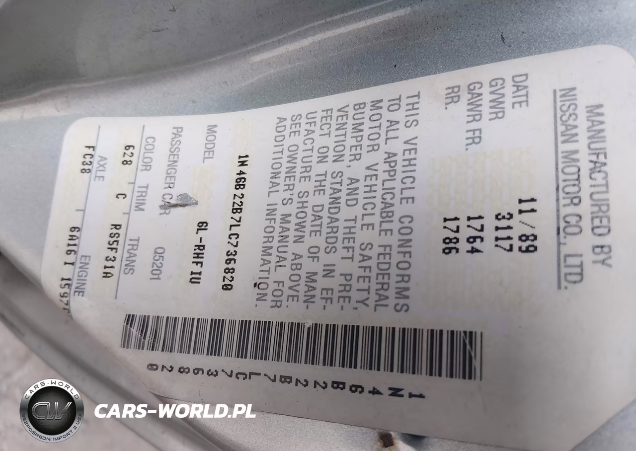 1990 Nissan Sentra VIN:1N4GB22B7LC736820 - 9