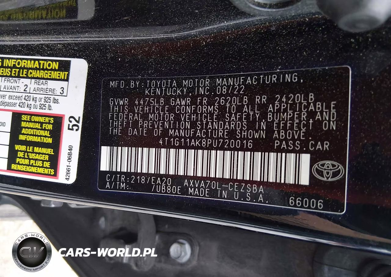 2023 Toyota Camry Se VIN:4T1G11AK8PU720016 - 9
