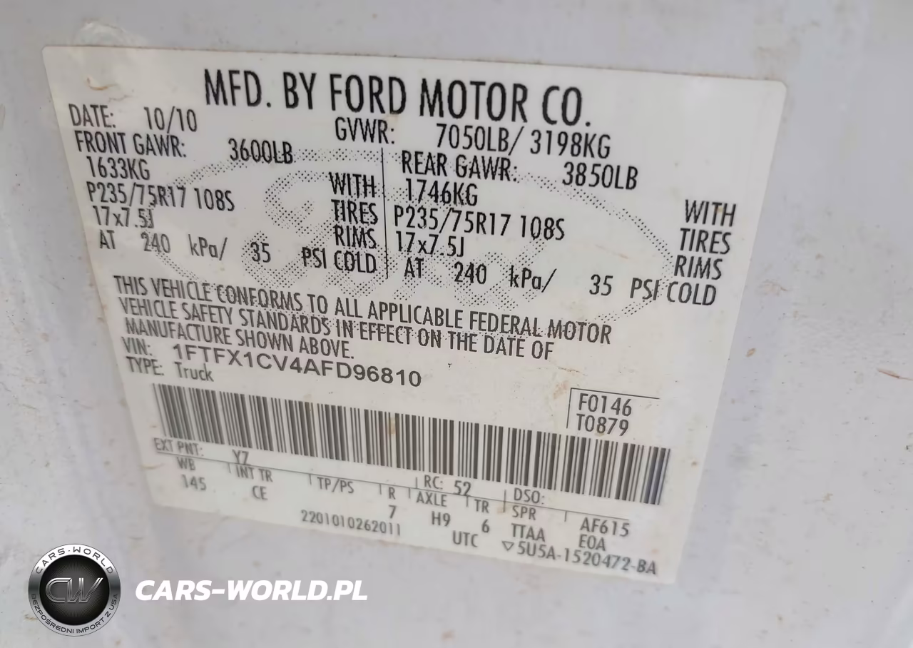 2010 Ford F-150 Fx2 Sport-Lariat-Xl-Xlt VIN:1FTFX1CV4AFD96810 - 9