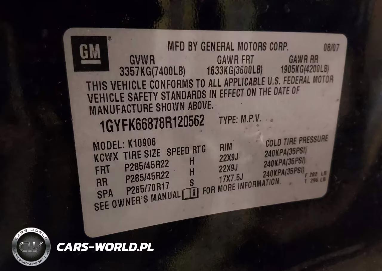 2008 Cadillac Escalade Esv VIN:1GYFK66878R120562 - 9