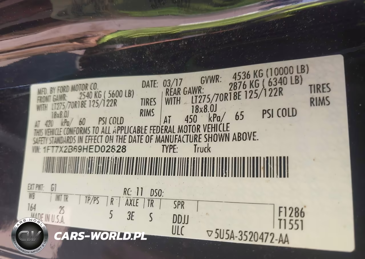 2017 Ford F-250 Xlt VIN:1FT7X2B69HED02828 - 9