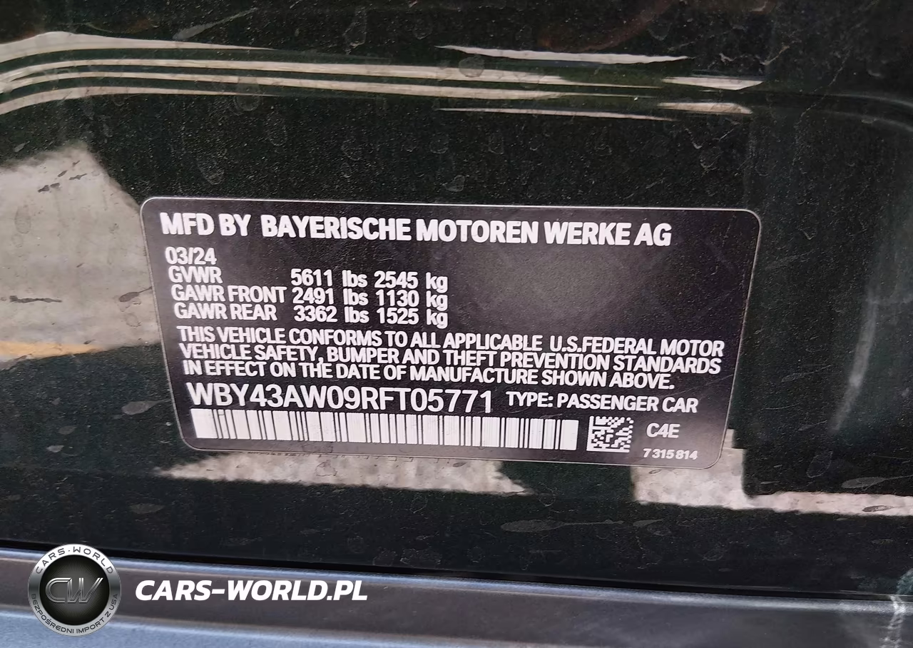 2024 BMW I4 Gran Coupe Edrive35 VIN:WBY43AW09RFT05771 - 9
