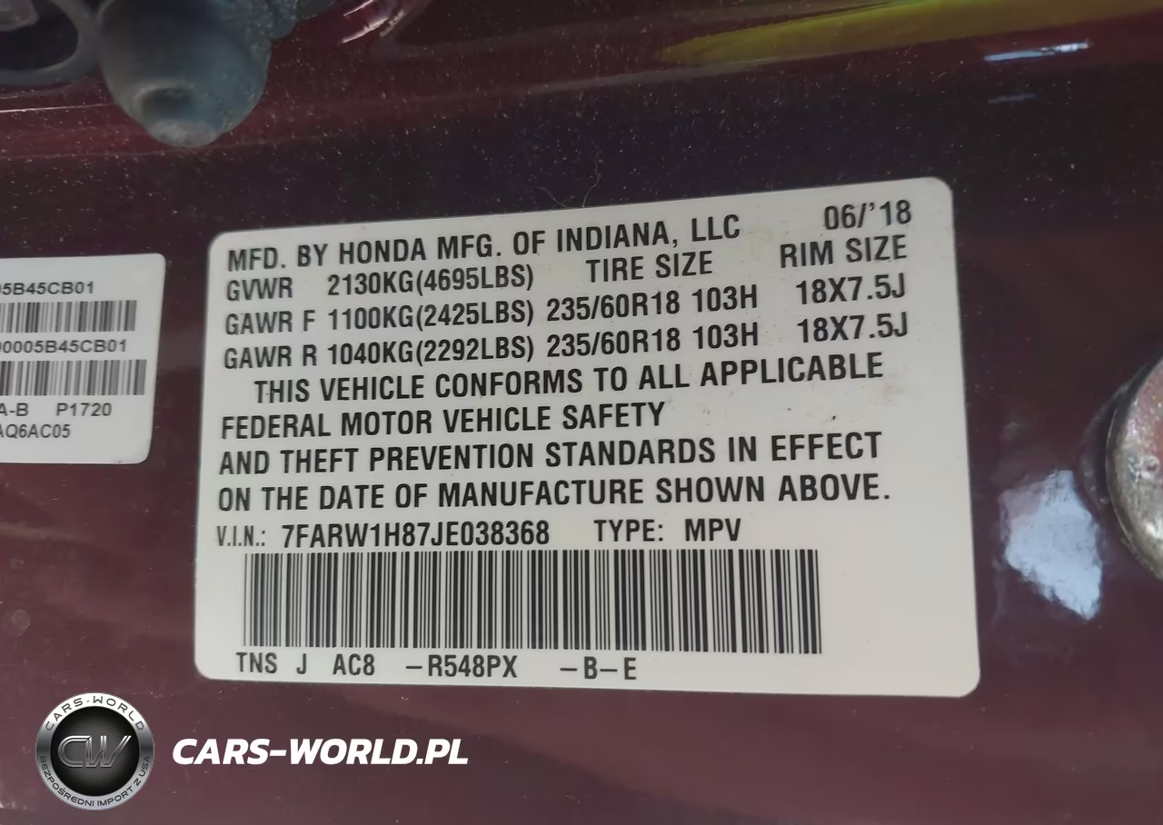 2018 Honda Cr-V Ex-L-Ex-L Navi VIN:7FARW1H87JE038368 - 9