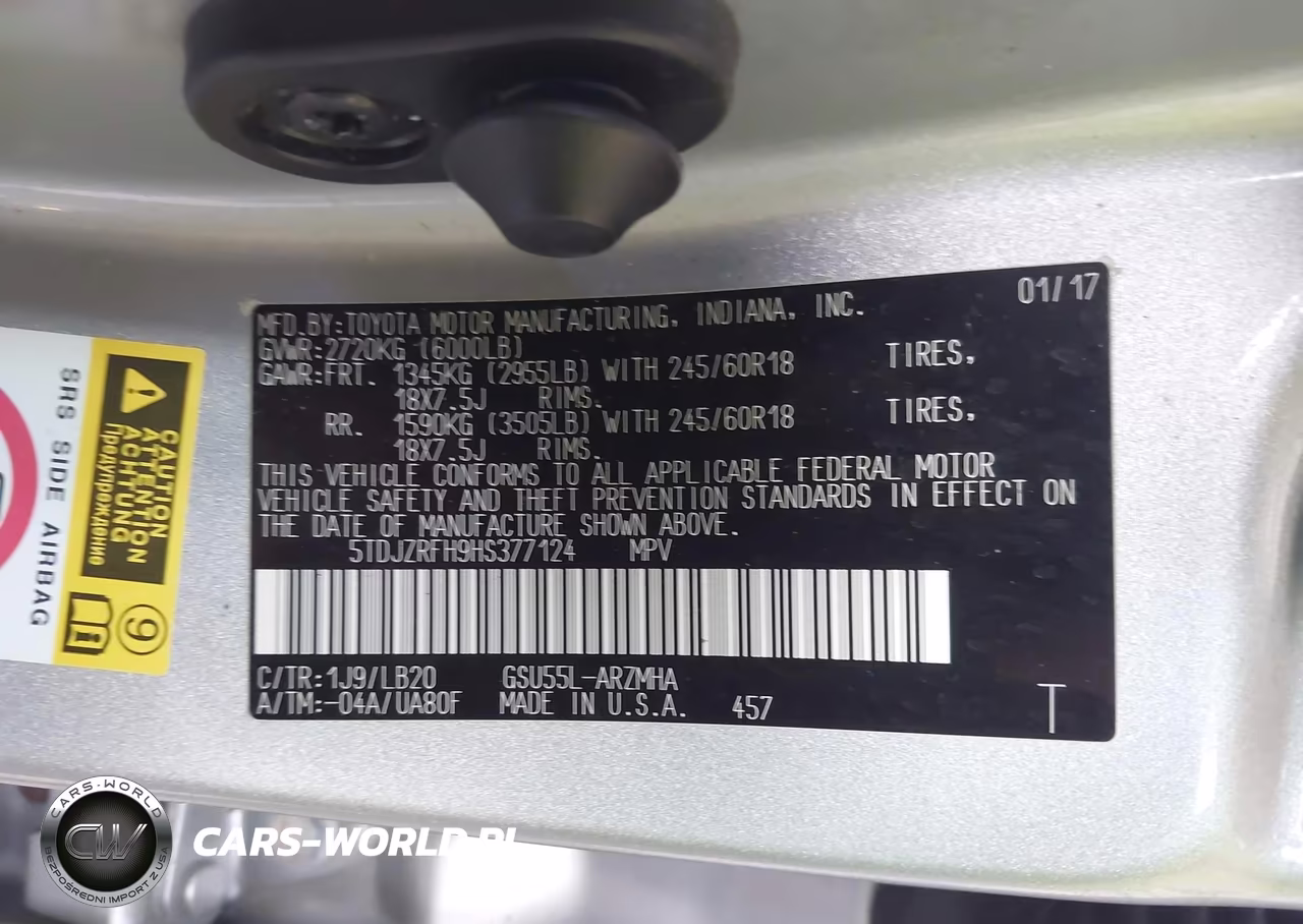 2017 Toyota Highlander Xle VIN:5TDJZRFH9HS377124 - 9