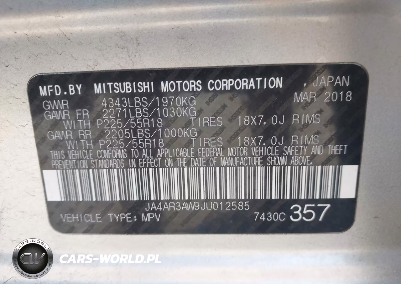2018 Mitsubishi Outlander Sport 2.4 Se VIN:JA4AR3AW9JU012585 - 9