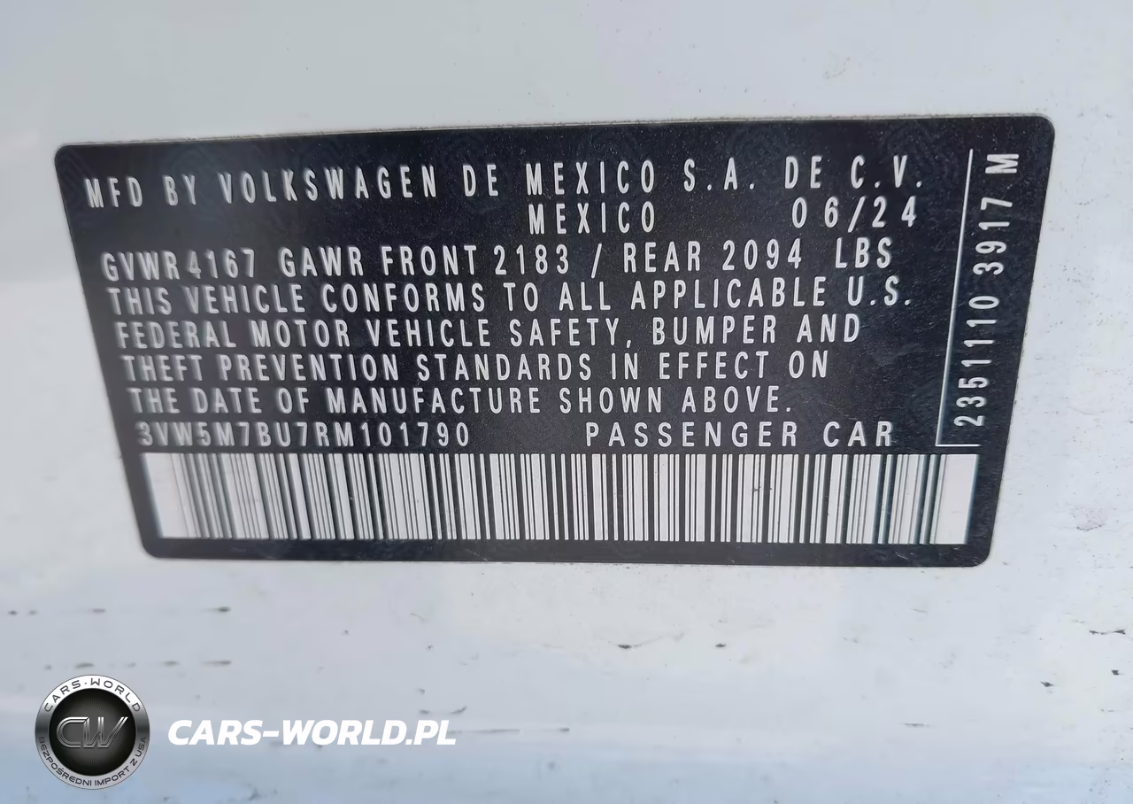2024 Volkswagen Jetta 1.5T S VIN:3VW5M7BU7RM101790 - 9