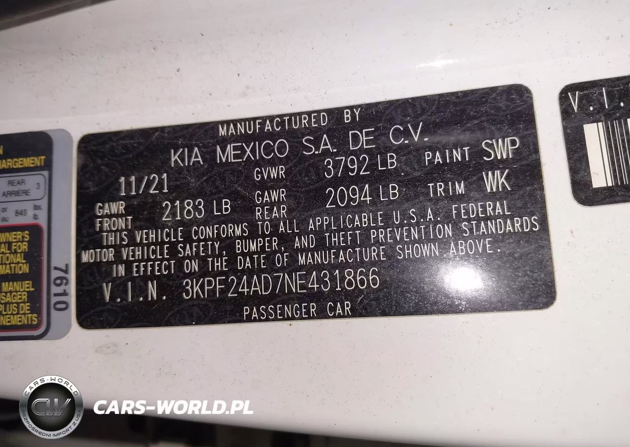 2022 Kia Forte Lxs VIN:3KPF24AD7NE431866 - 9