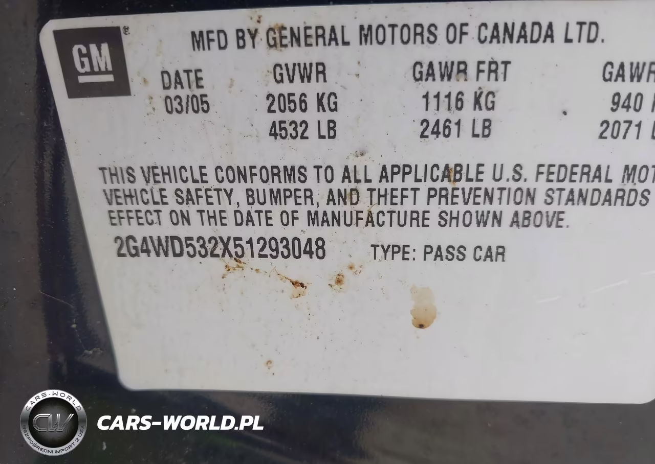 2005 Buick Lacrosse Cxl VIN:2G4WD532X51293048 - 9