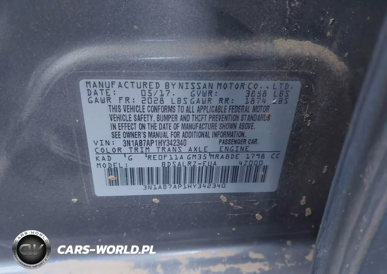 2017 Nissan Sentra Sr VIN:3N1AB7AP1HY342340 - 9