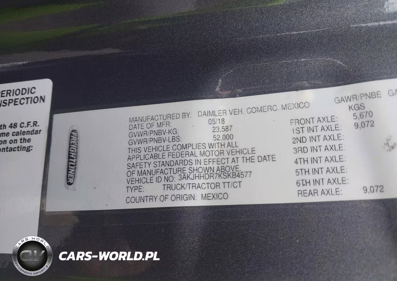 2019 Freightliner New Cascadia 126 VIN:3AKJHHDR7KSKB4577 - 8