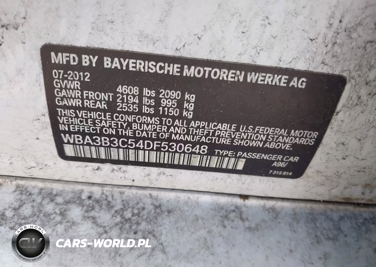 2013 BMW 328I xDrive VIN:WBA3B3C54DF530648 - 9