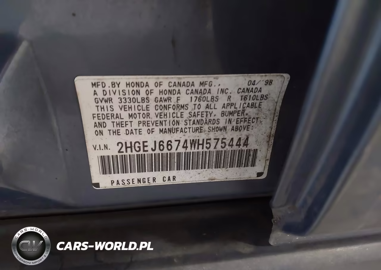 1998 Honda Civic Lx VIN:2HGEJ6674WH575444 - 9