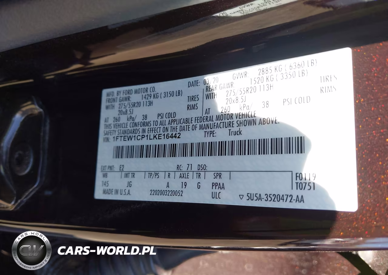 2020 Ford F-150 Xl VIN:1FTEW1CP1LKE16442 - 9
