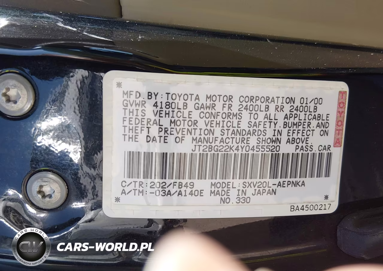 2000 Toyota Camry Le VIN:JT2BG22K4Y0455520 - 9