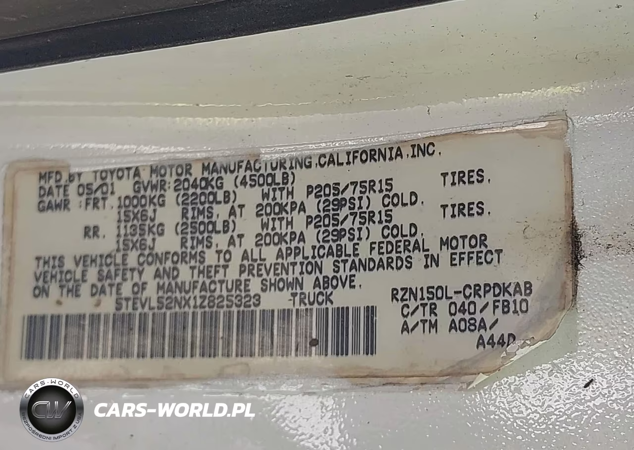 2001 Toyota Tacoma VIN:5TEVL52NX1Z825323 - 9
