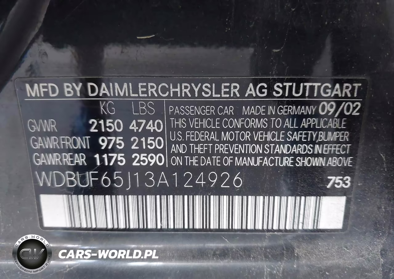2003 Mercedes-Benz E 320 VIN:WDBUF65J13A124926 - 9