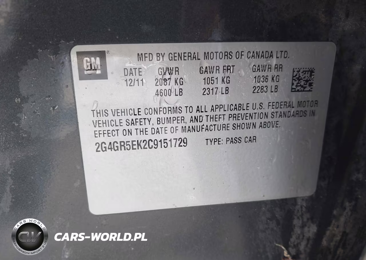 2012 Buick Regal VIN:2G4GR5EK2C9151729 - 9