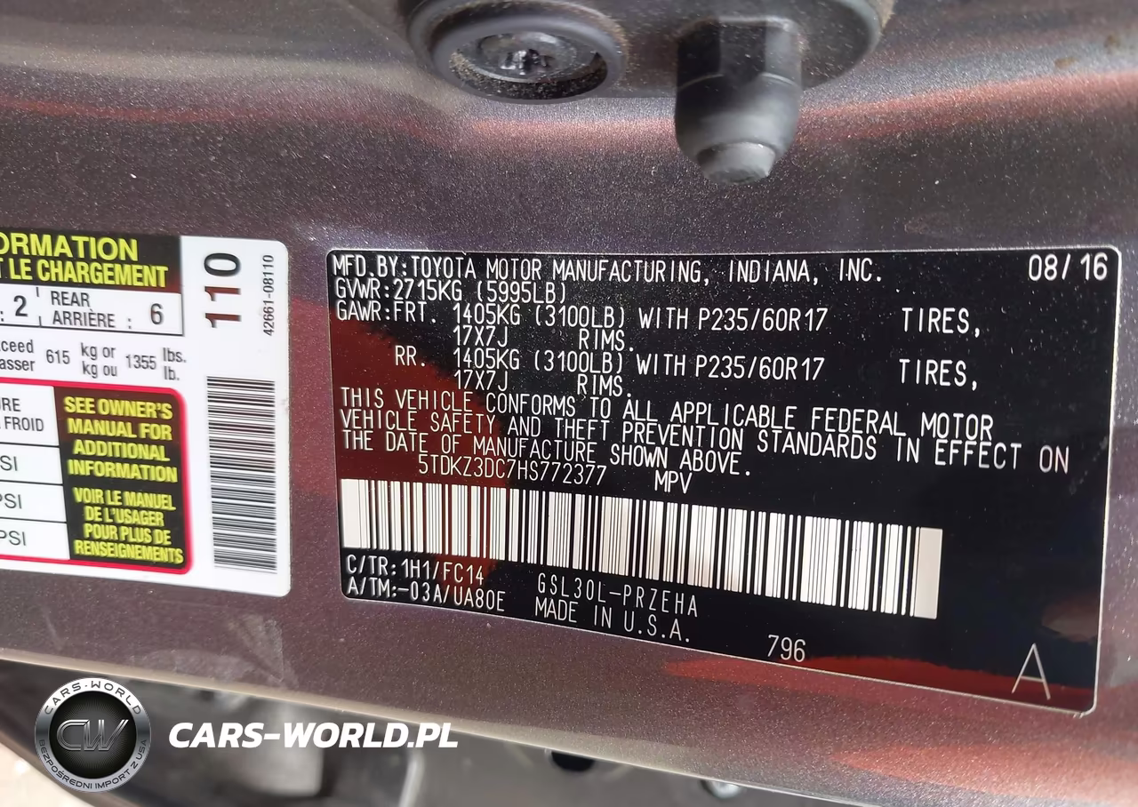 2017 Toyota Sienna Le 8 Passenger VIN:5TDKZ3DC7HS772377 - 9