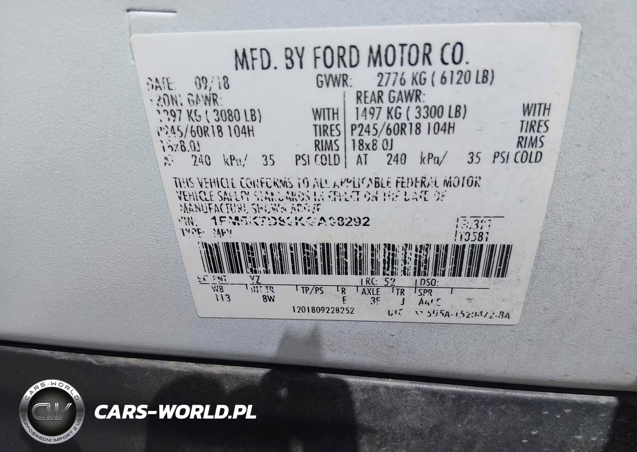 2019 Ford Explorer Xlt VIN:1FM5K7D82KGA08292 - 9