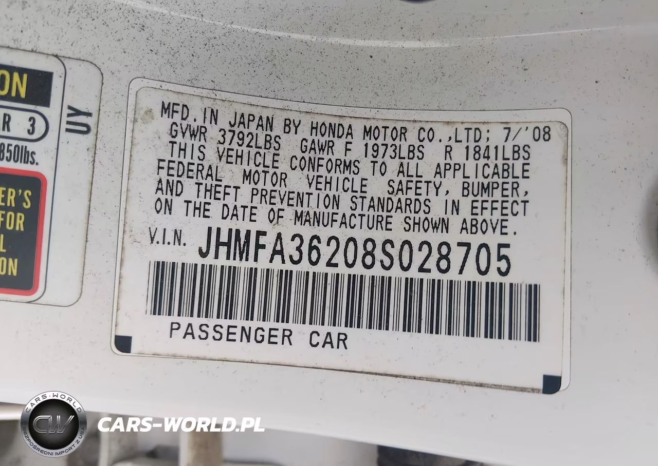 2008 Honda Civic Hybrid VIN:JHMFA36208S028705 - 9