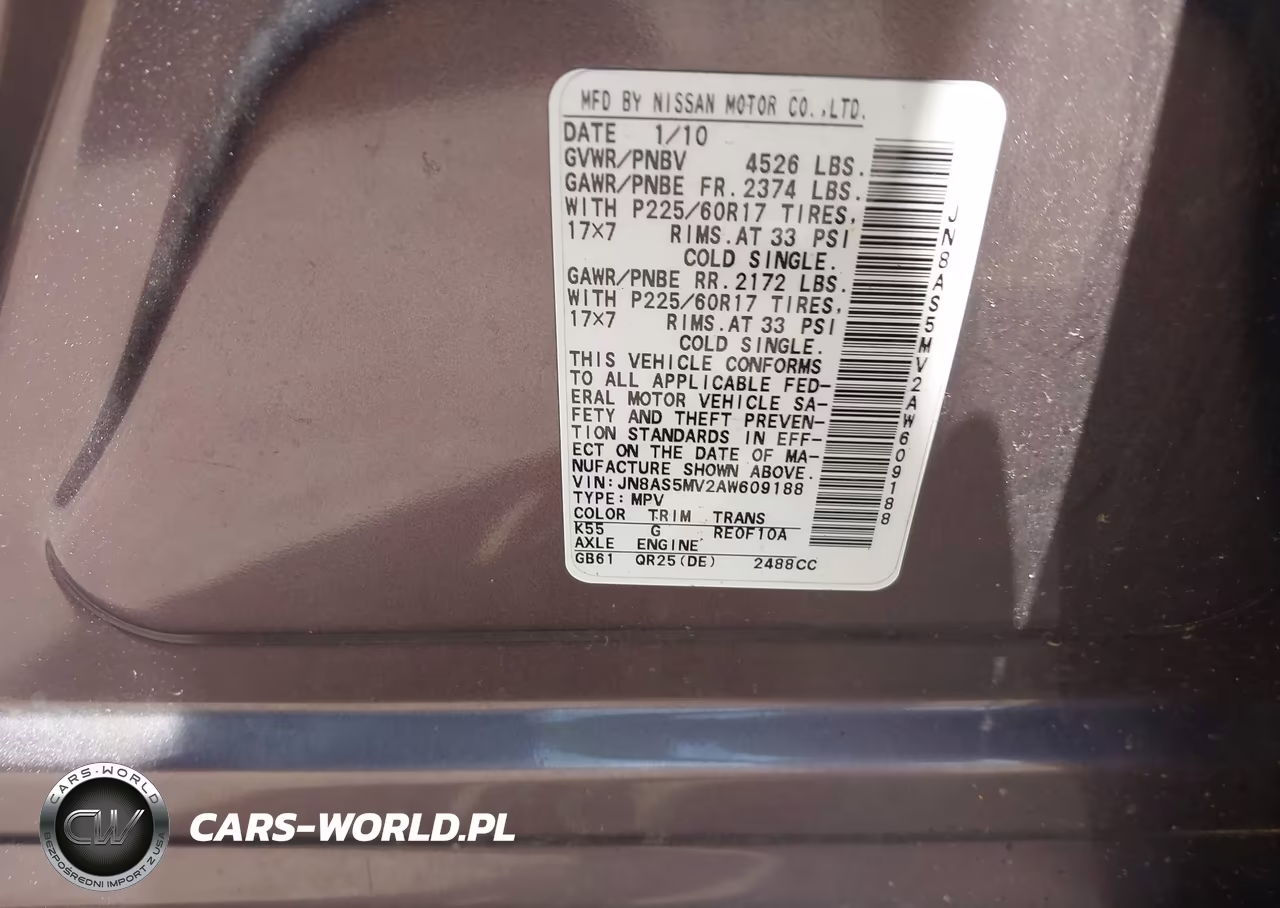 2010 Nissan Rogue Sl VIN:JN8AS5MV2AW609188 - 9