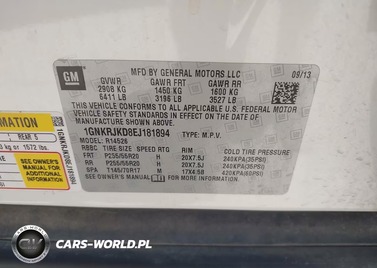 2014 Chevrolet Traverse Ltz VIN:1GNKRJKD8EJ181894 - 9
