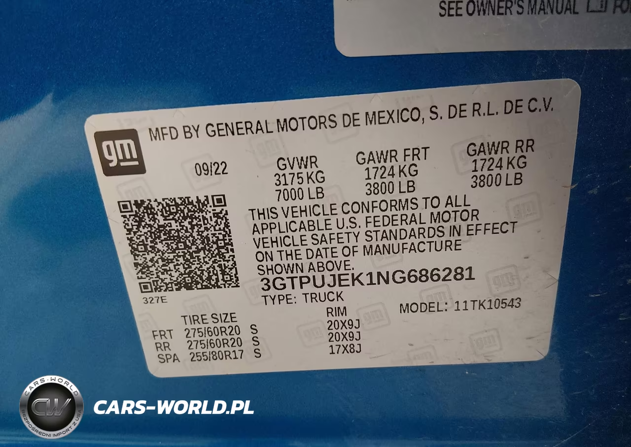 2022 GMC Sierra 1500 4Wd Short Box Elevation VIN:3GTPUJEK1NG686281 - 9