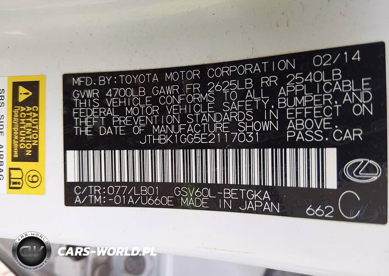 2014 Lexus Es 350 VIN:JTHBK1GG5E2117031 - 9