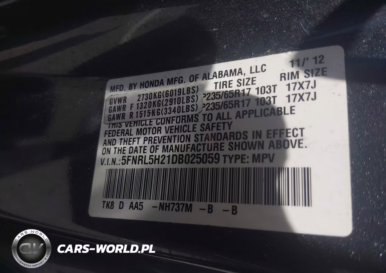 2013 Honda Odyssey Lx VIN:5FNRL5H21DB025059 - 9