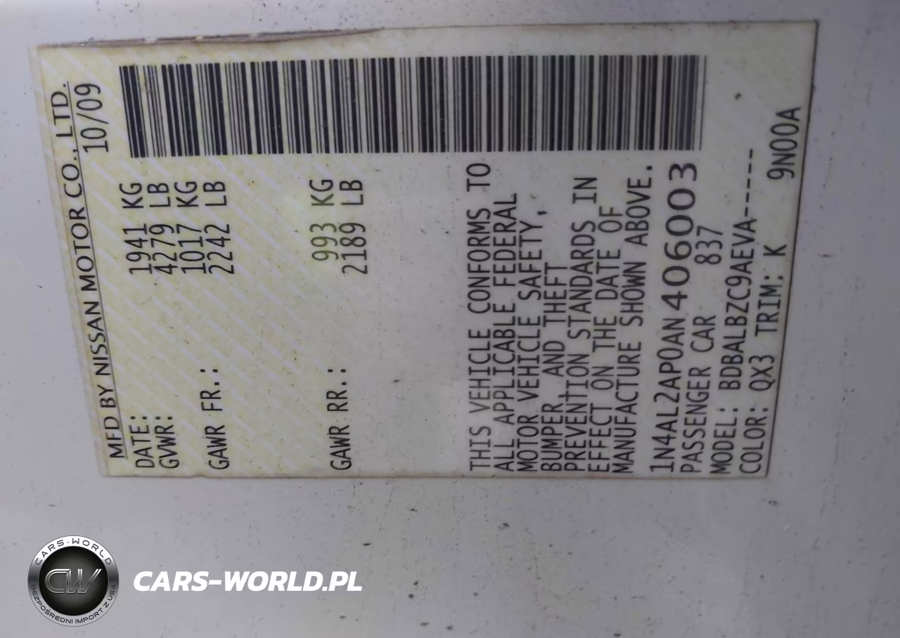 2010 Nissan Altima 2.5 S VIN:1N4AL2AP0AN406003 - 9