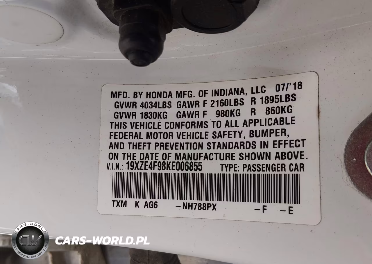 2019 Honda Insight Touring VIN:19XZE4F98KE006855 - 9