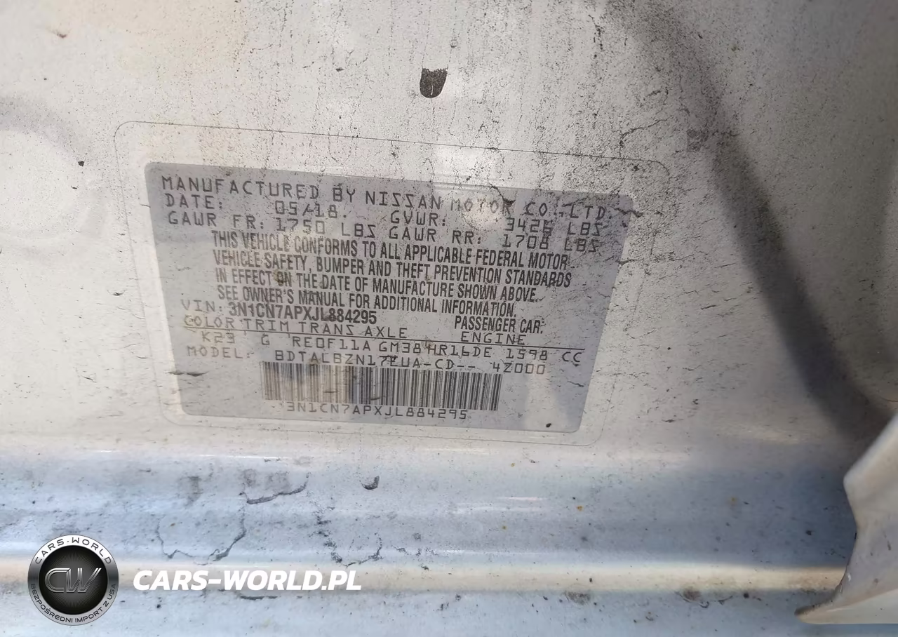 2018 Nissan Versa 1.6 Sv VIN:3N1CN7APXJL884295 - 9