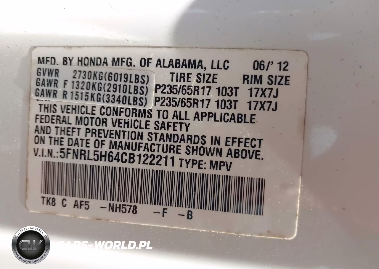 2012 Honda Odyssey Ex-L VIN:5FNRL5H64CB122211 - 9