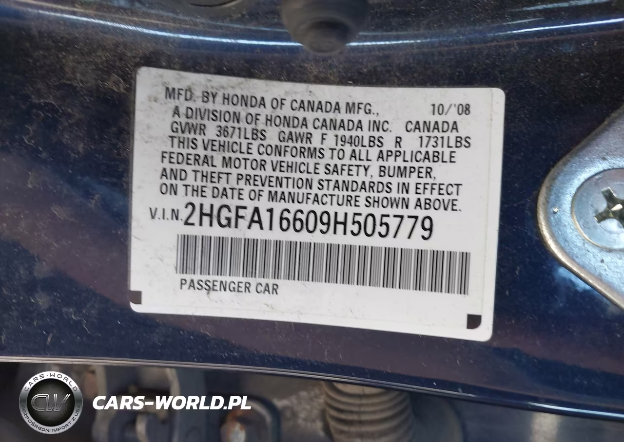 2009 Honda Civic Lx-S VIN:2HGFA16609H505779 - 9