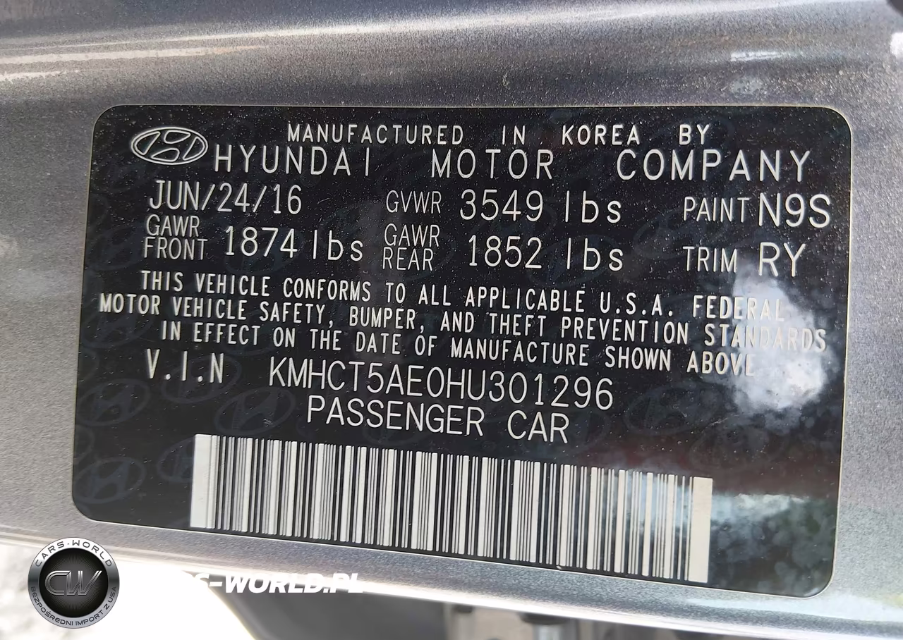 2017 Hyundai Accent Se VIN:KMHCT5AE0HU301296 - 9