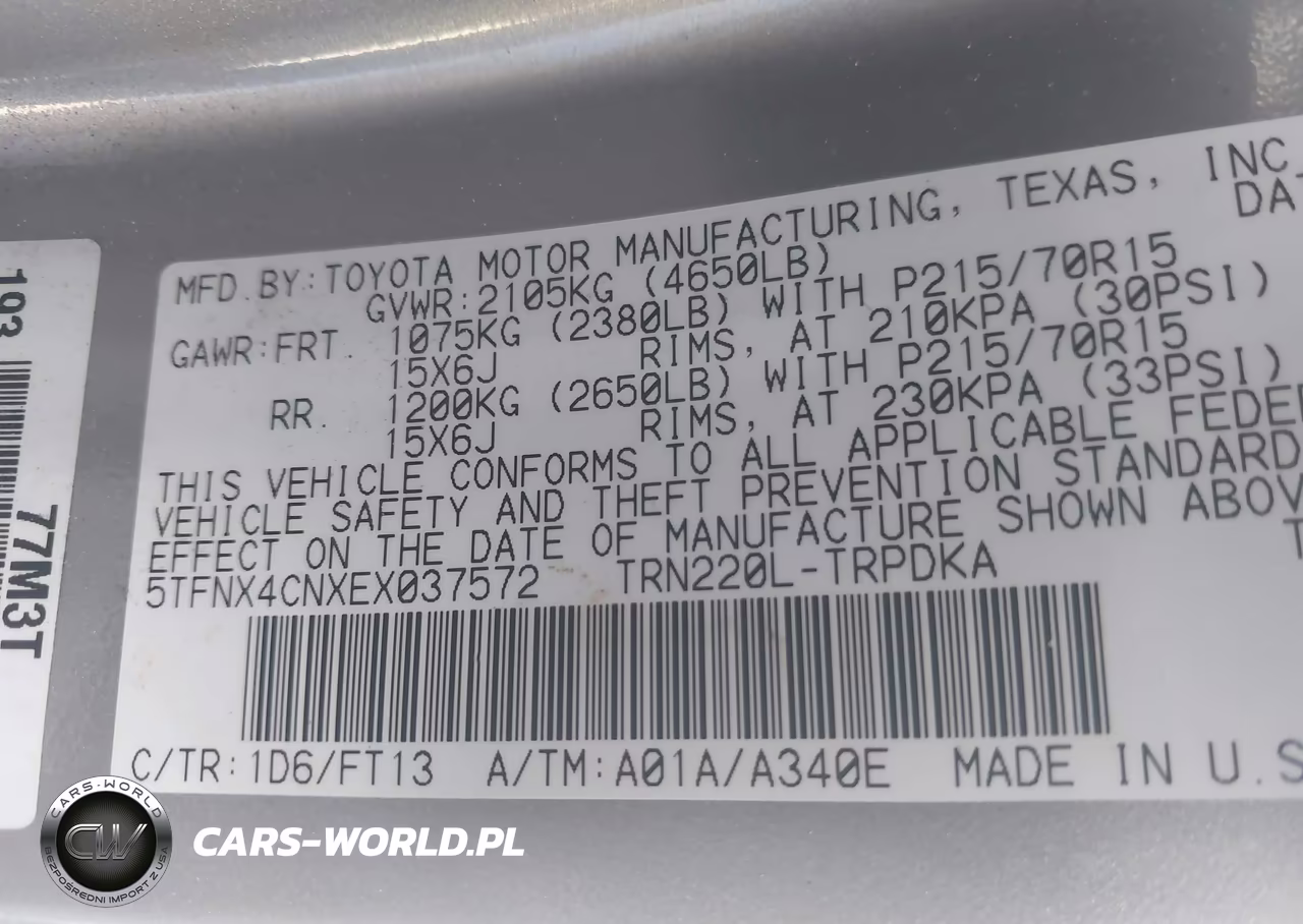 2014 Toyota Tacoma VIN:5TFNX4CNXEX037572 - 9