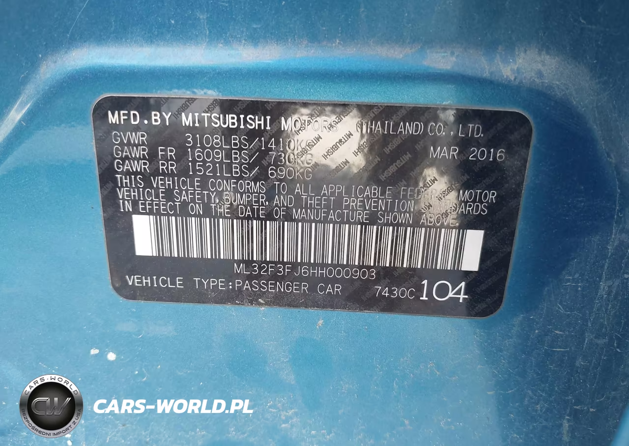 2017 Mitsubishi Mirage G4 Es VIN:ML32F3FJ6HH000903 - 9
