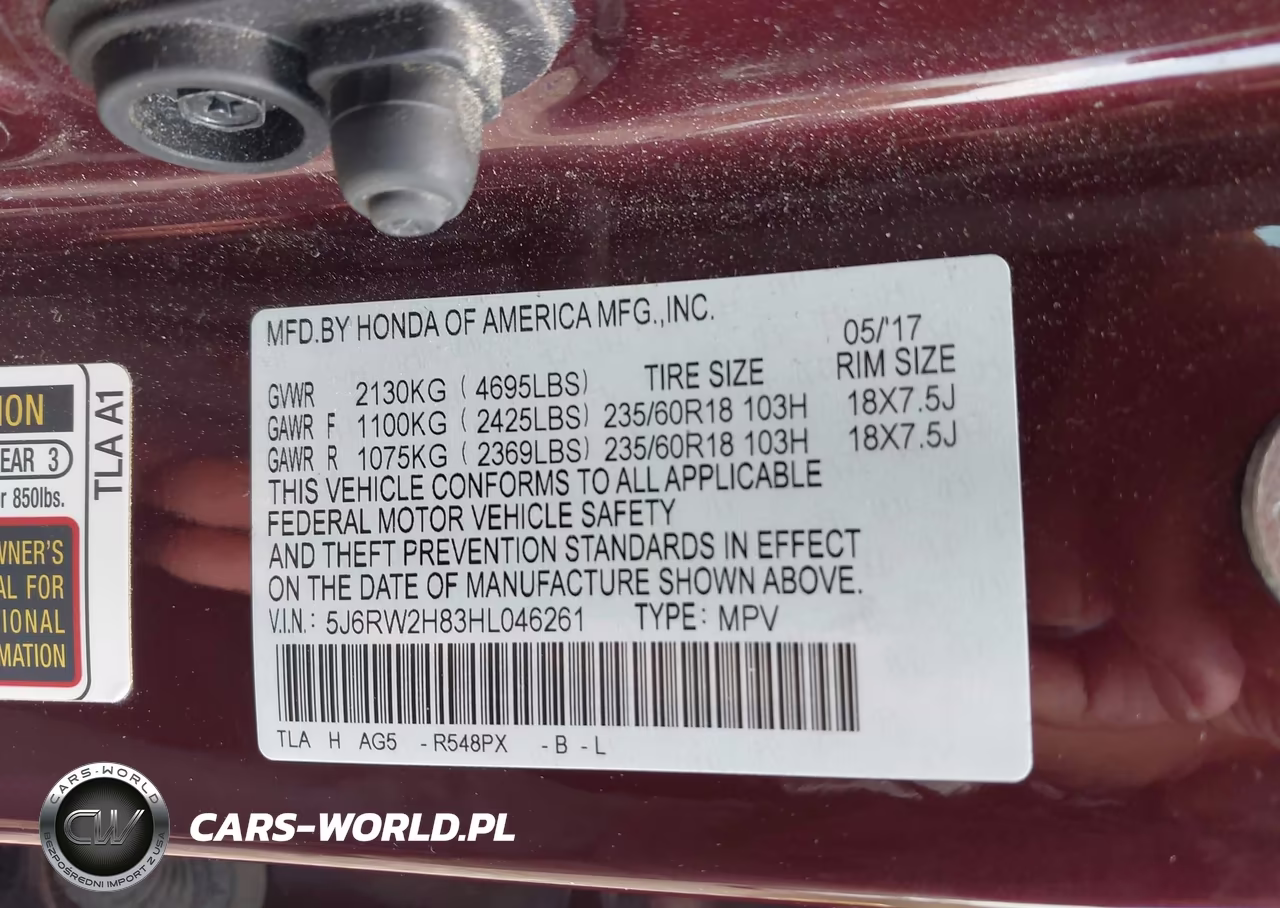 2017 Honda Cr-V Ex-L-Ex-L Navi VIN:5J6RW2H83HL046261 - 9