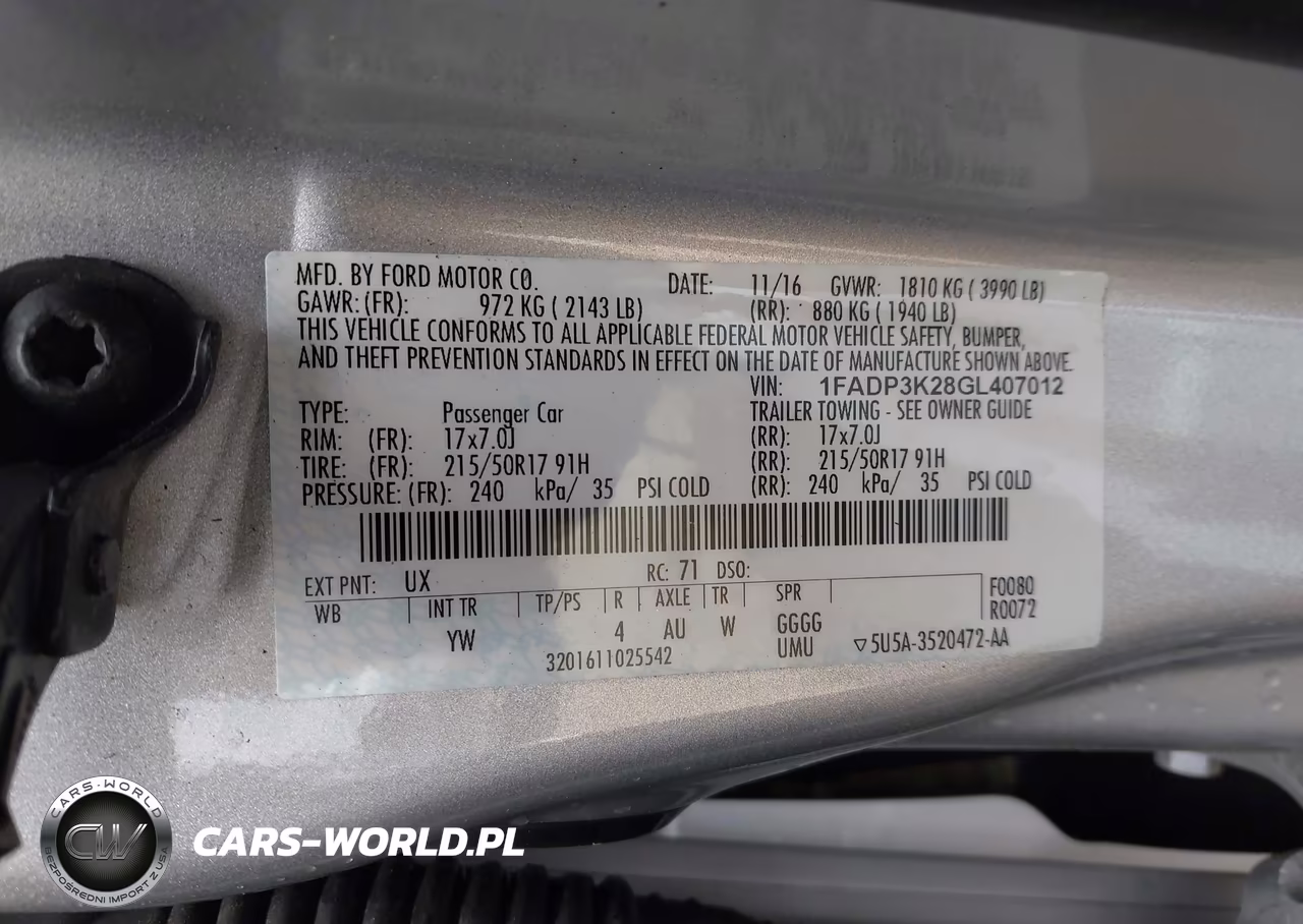 2016 Ford Focus Se VIN:1FADP3K28GL407012 - 9