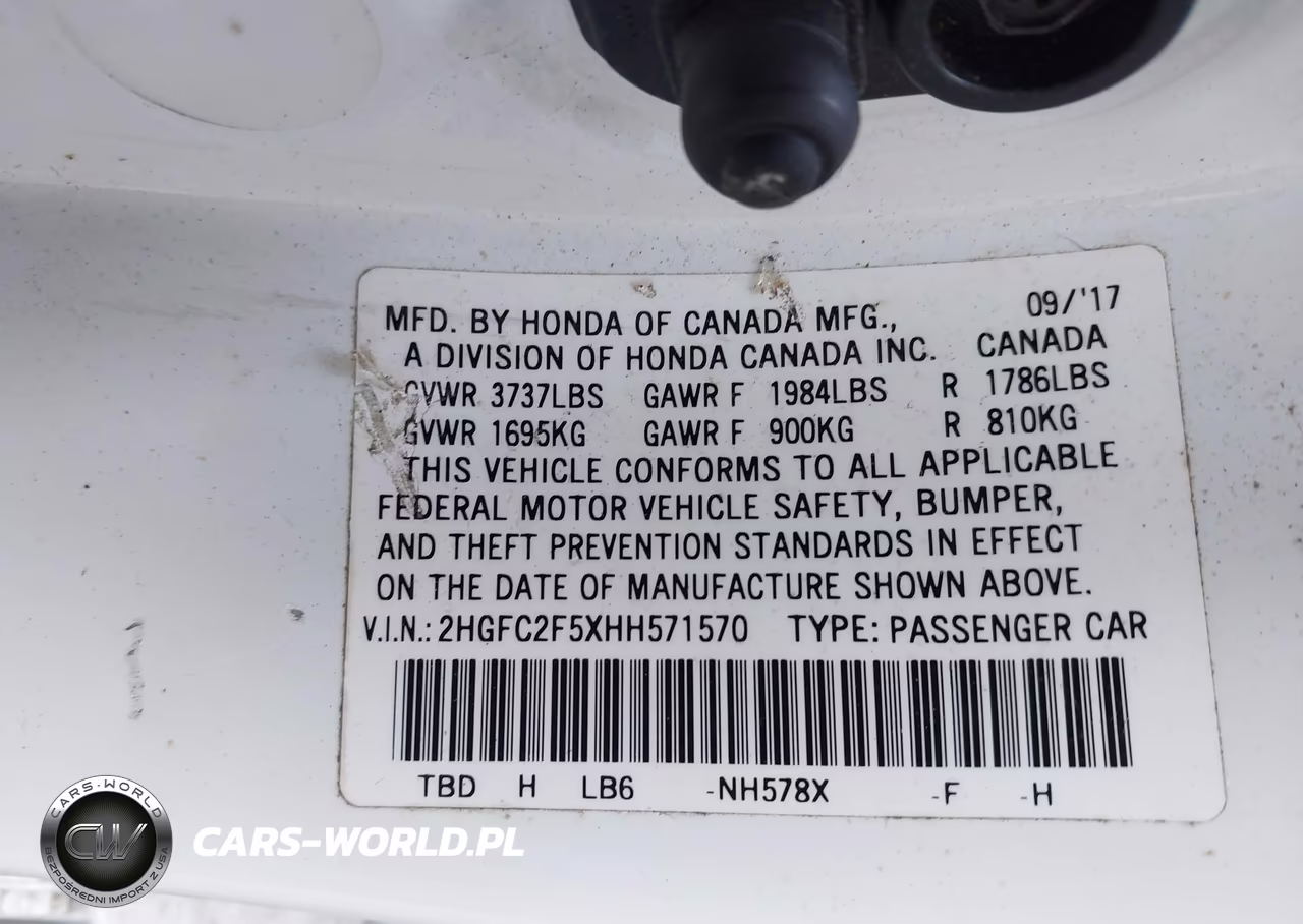 2017 Honda Civic Lx VIN:2HGFC2F5XHH571570 - 9