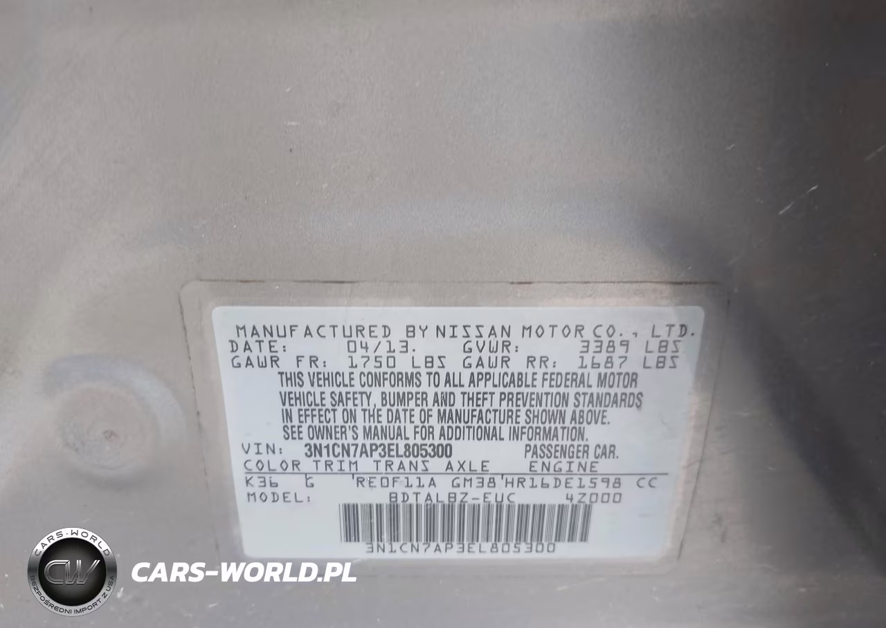 2014 Nissan Versa 1.6 Sv VIN:3N1CN7AP3EL805300 - 9